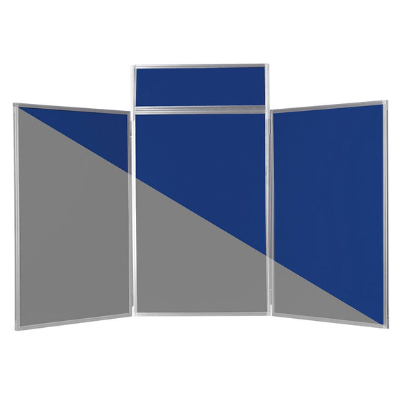 BusyFold Light XL Tabletop Display - Grey Frame, Blue & Grey Felt