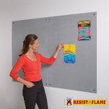 Frameless Noticeboard Resist-a-Flame Eco-Colour 600 x 900mm Various Colours